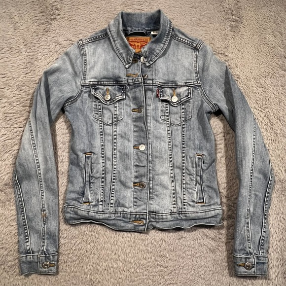 Levi's Denim Jean Jacket Women's XS Long Sleeve Button Up - Picture 1 of 12